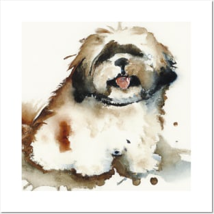 Lhasa Apso Watercolor - Dog Lover Gifts Posters and Art